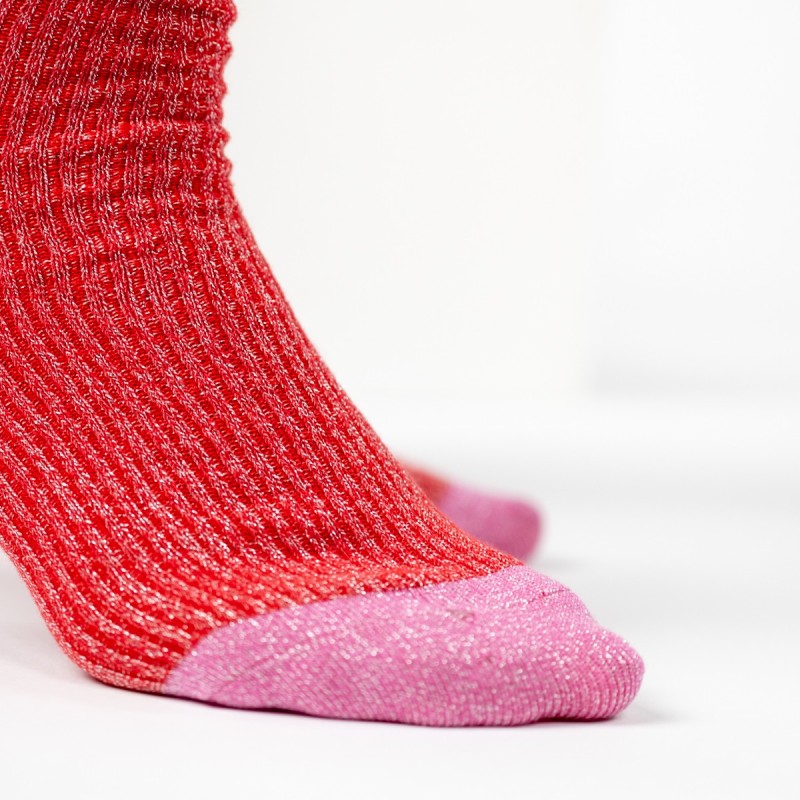 Calzini glitter rosso brillante - immagine 4